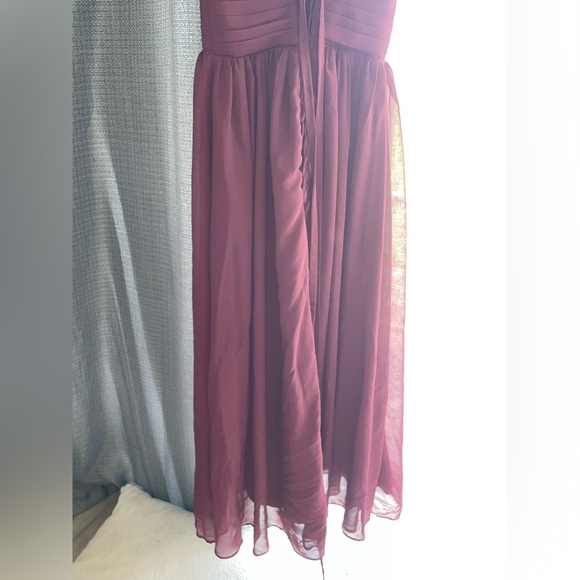 A-line chiffon halter bridesmaid dress with corset lace up back - Picture 5 of 7